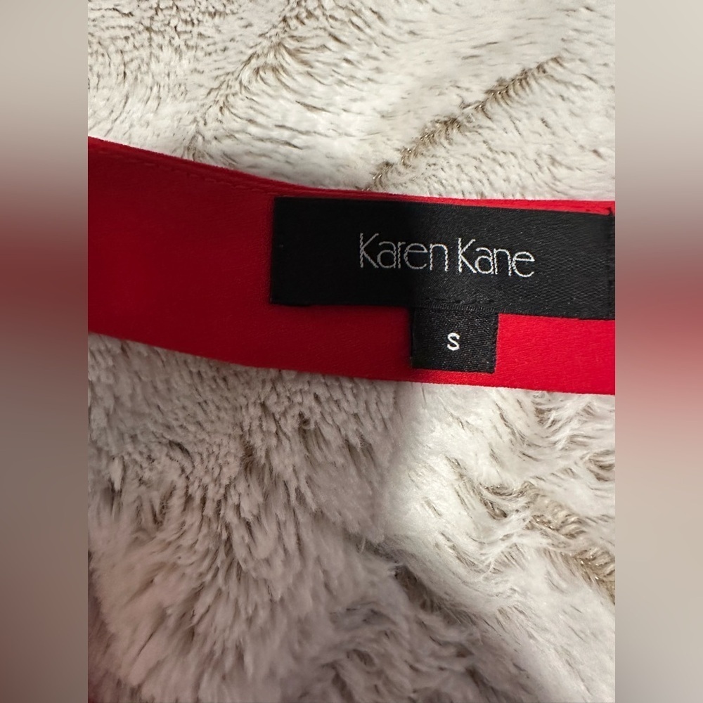 Karen Kane Vibrant Red Women's Draped Cowl Neck Top Blouse - Picture 4 of 8